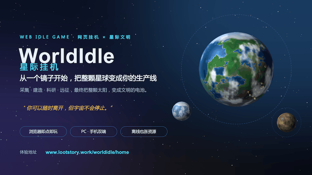 星际挂机（WorldIdle），国人自制投稿太空经营放置